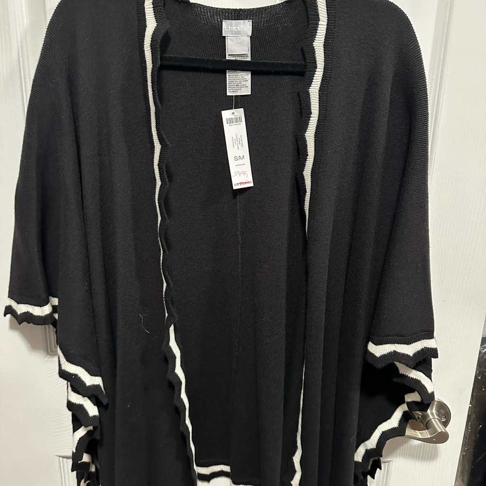 Chico's Monochrome Open Front Sweater